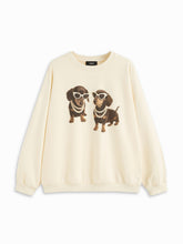Cotton Cute Dachshund Graphic Oversized Tee Curve & Plus