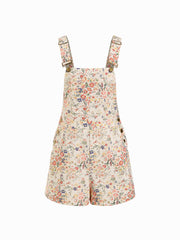 Floral 100% Cotton Square Neck Metal Detail Romper