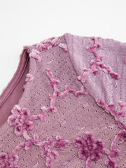Boat Neck Applique Floral Ruched Bell Sleeve Top Curve & Plus