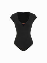 Scoop Neck Cut Out Bodysuit With Beaded Detail
