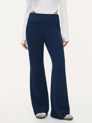 High Stretch Low Rise Solid Flared Trousers