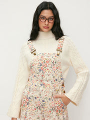 Floral 100% Cotton Square Neck Metal Detail Romper