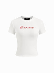 Perfect Actually Graphic Cotton-blend Short Sleeve Tee
