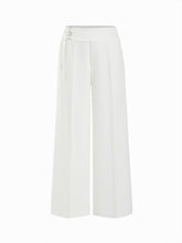 Striped Low Rise Buckle Wide Leg Trousers