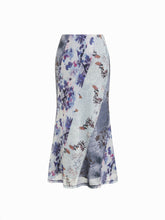 Mesh Mid Rise Floral Mermaid Maxi Skirt