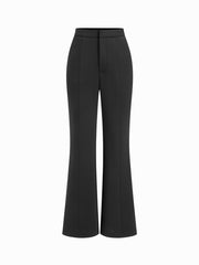 Mid Rise Zipper Flared Trousers