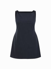 Striped Boat Neck Twist Tie Back Mini Dress Curve & Plus