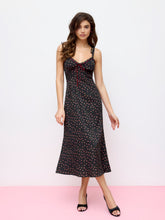 Floral V-Neck Lace Trim Bowknot Mermaid Maxi Dress