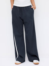100% Cotton Mid Rise Colorblock Straight Leg Trousers