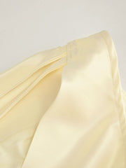 Satin Asymmetrical Neck Backless Maxi Dress