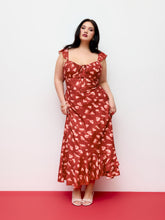 Chiffon Floral U-neckline Ruffle Hem Maxi Dress Curve & Plus