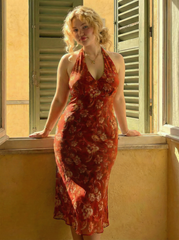 Chiffon Sweetheart Floral Tie Back Mermaid Maxi Dress Curve & Plus