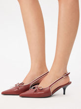 TWO-TONE BOWKNOT SLINGBACK STILETTO HEELS