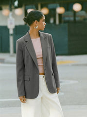 Notched Collar Oversized Blazer