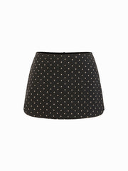 Jacquard Houndstooth Low Rise Split Mini Skort