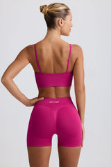 Define Luxe Mini Shorts In Berry
