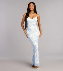 Kassie Beaded Sequin Floral Formal Dress