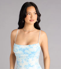 Justina Sequin Floral Formal Dress