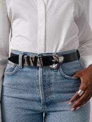 Modern Western Belt in Black
