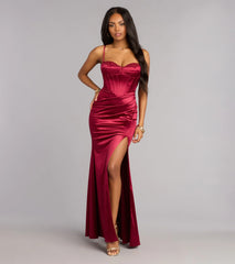 Blair Satin Corset Lace-Up Formal Dress