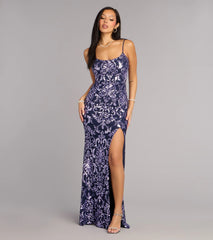 Rylee Sequin Lace-Up Formal Dress