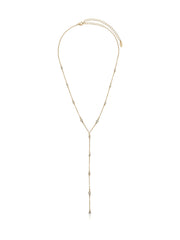 Simple Crystal Dot Lariat Necklace