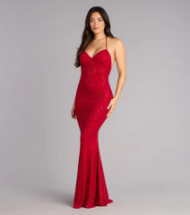 Tyra Floral Rhinestone Mermaid Formal Dress