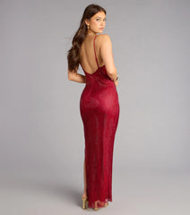 Virginia Rhinestone Fishnet Column Formal Dress
