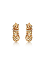 Swirling Crystal Cluster Hoop Earrings