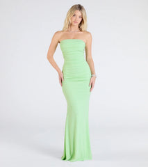 Mischka Strapless Mermaid Glitter Formal Dress