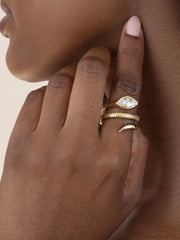 Marquise Coiled Snake Ring
