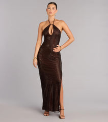 Jessie Fishnet Rhinestone Mermaid Formal Dress