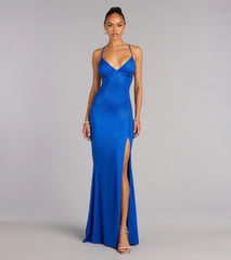 Liliana Rhinestone Lace-Up Formal Dress