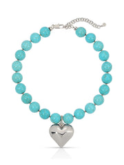 Luck and Love Turquoise Heart Necklace
