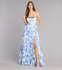 Amalia Floral Chiffon Formal Dress