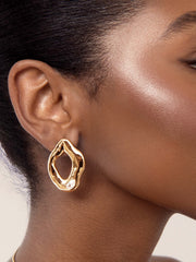 Melting Metal Crystal Earrings