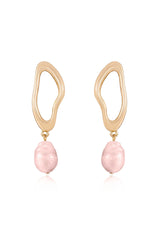 Open Circle Freshwater Pearl Earrings