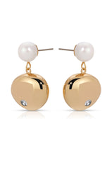 Large Pebble and Pearl Dangle Earrings
