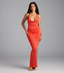 Center Of It All Cowl Neck Maxi Dress