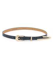 Modern Saddle Belt in Grey Snake