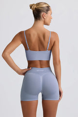 Define Luxe Mini Shorts In Blue Grey