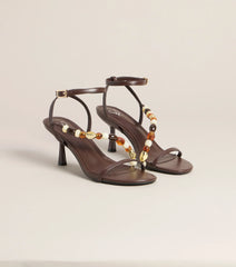 Vacation Glow Beaded Stiletto Heel Sandals