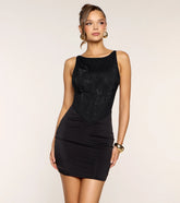 All Eyes Here Rhinestone Mesh Bodycon Mini Dress