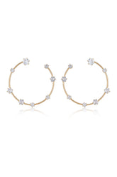 Celestial Large Wire & Crystal Ring Earrings