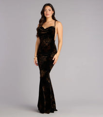 Dalia Floral Velvet Mermaid Formal Dress