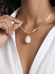 Bone Pendant Snake Chain Necklace
