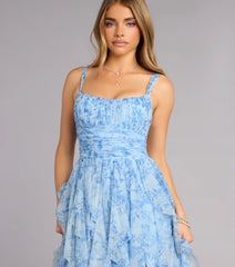 Luna Floral Ruffled Formal Dress