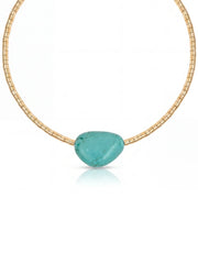 Beaded Turquoise Nugget Necklace