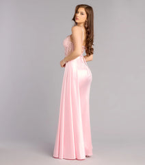 Violet Satin Corset Sash Formal Dress