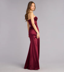 Alissa Satin Corset Slit Formal Dress
